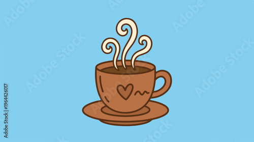 Brown Coffee Cup with Heart.