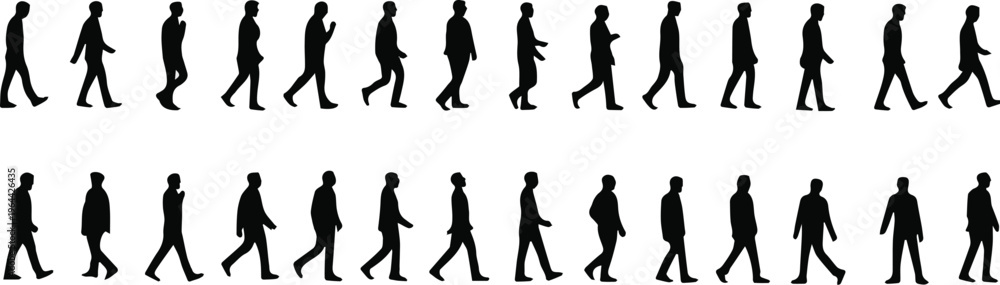 Fotografie Walking gait sequence reference for animation frames