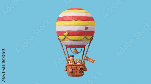 Colorful Hot Air Balloon Ride.