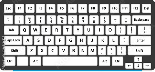 Computer keyboard close up view.