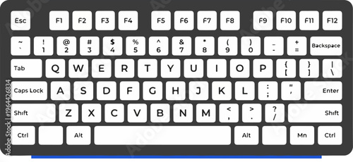 Computer keyboard close up view.