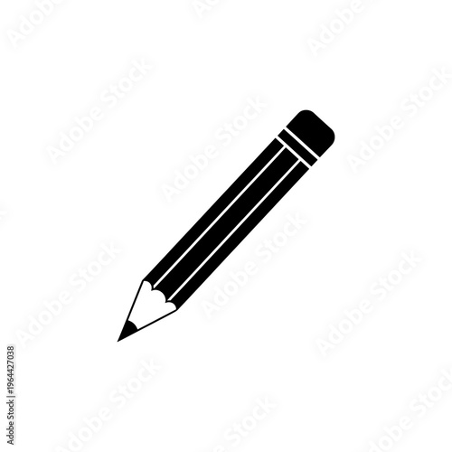 Black pencil and eraser isolated on white vector