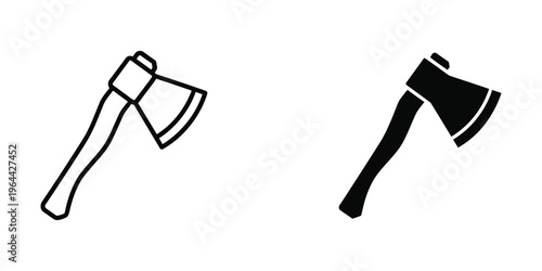 Comparison of two different style axes depicted in black and white contrast