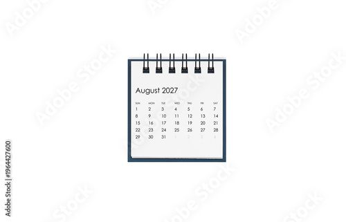 Foto Minimalist desk calendar page showing August 2027