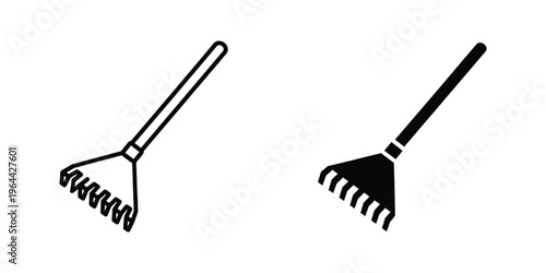 Comparison of a rake and a garden hoe for gardening tasks