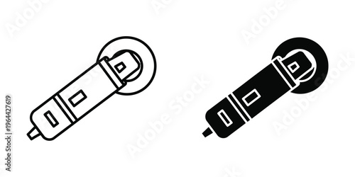 Two different types of bottle opener designs shown in black and white contrast