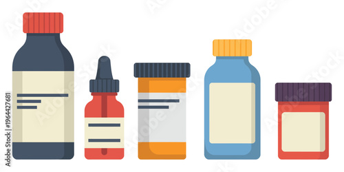 Cuadro en lienzo Medicine bottle vector