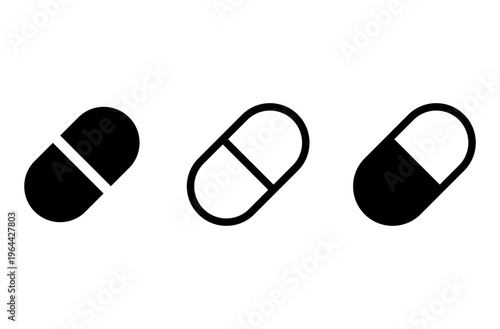 알약 캡슐 아이콘 세트