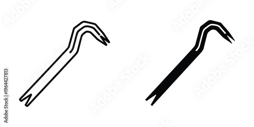Comparison of two different types of hook-shaped tools or implements