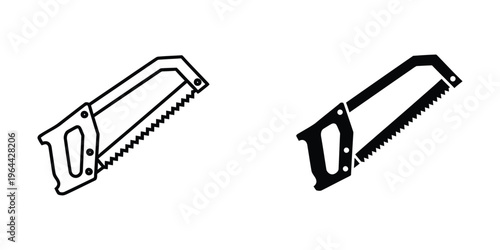 Comparison of a bow saw and a pruning saw in a side-by-side illustration