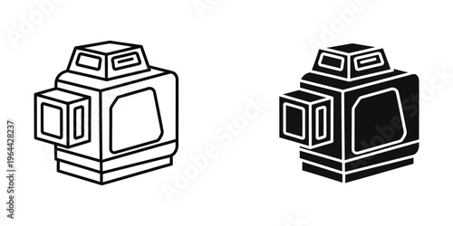 Contrast between a line drawing and a shaded version of a retro video game console