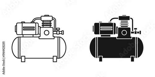 Comparison of two air compressor designs with different tank finishes