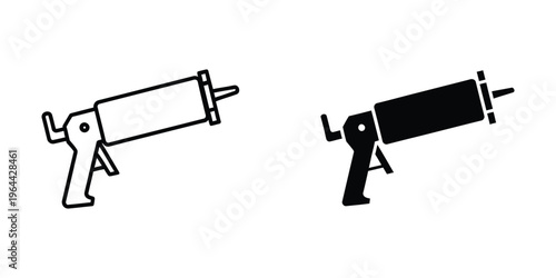Comparison of a regular and a loaded caulking gun