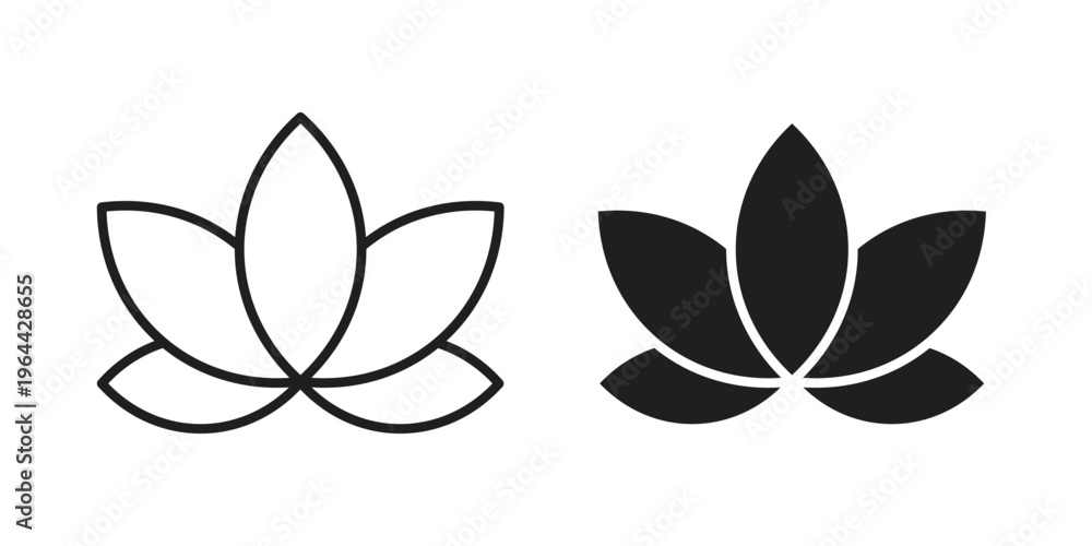 Fototapeta premium Water lily icons vector design template simple and clean