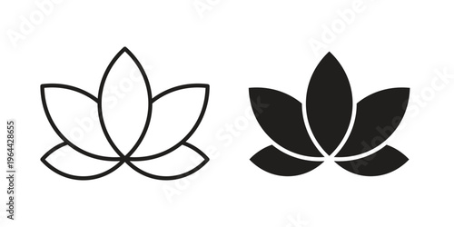 Water lily icons vector design template simple and clean