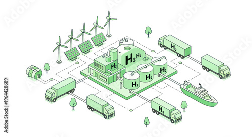 Green Hydrogen Production and Distribution Network for Sustainable Energy.