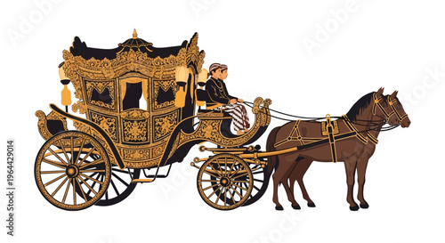 Vintage Horse Drawn Carriage Model.