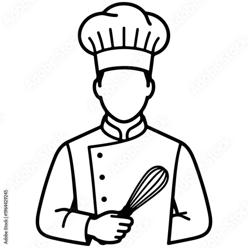 Chef holding whisk cook uniform