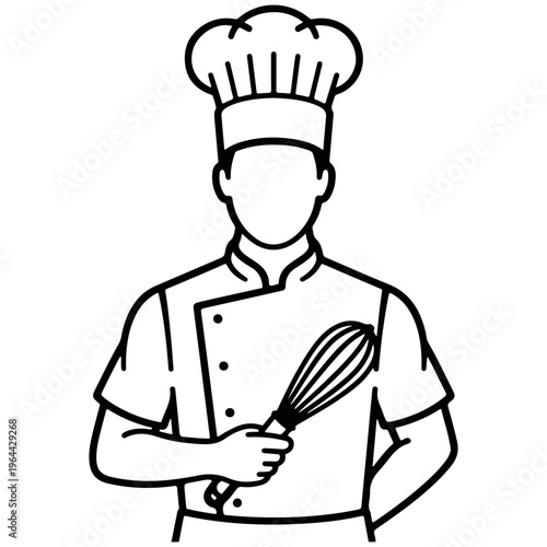 Chef holding whisk cook kitchen
