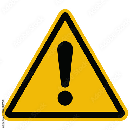 Yellow warning triangle with exclamation mark caution