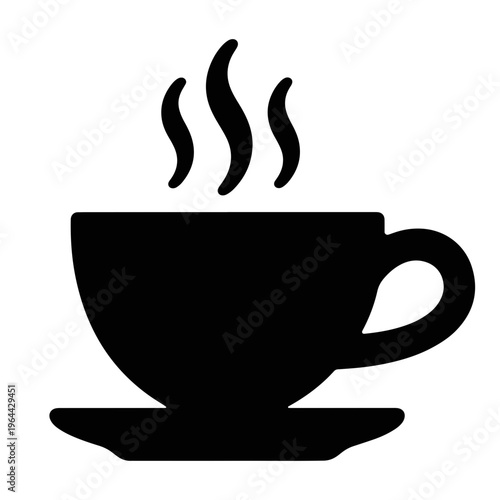 Steaming tea cup on saucer