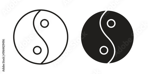 Yin yang icons vector design template simple and clean