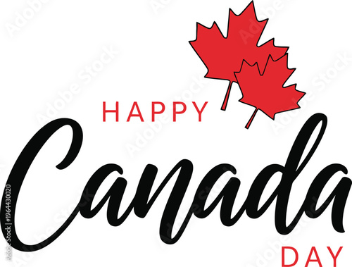 Happy canada day celebration with maple leaf july 1st national holiday