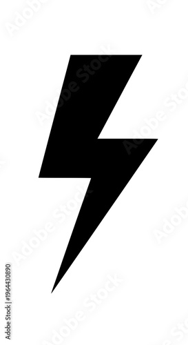 A black lightning bolt symbol isolated on white background, Vector