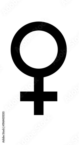 A black female gender symbol isolated on white background, Vector