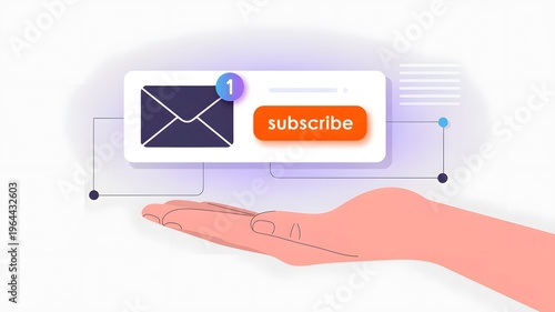 Hand clicking subscribe button on digital tablet for online newsletter or membership sign-up
