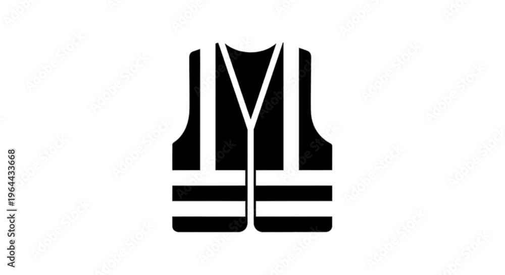 Fototapeta premium Vector illustration of high visibility safety vest icon on transparence background
