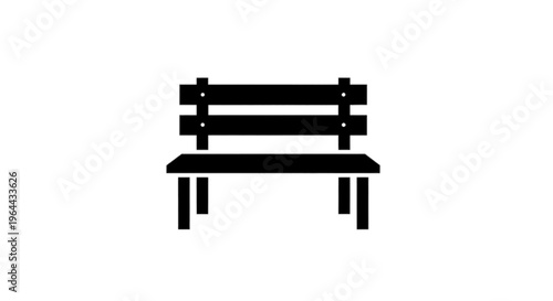 Vector illustration of simple park bench icon vector illustration on transparence background