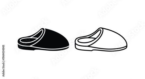 Black and white slippers Vector