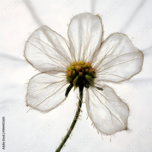 Wallpaper Mural Delicate flower with translucent petals against a soft light background   Torontodigital.ca