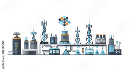 Communication Towers and Network Infrastructure Technology.