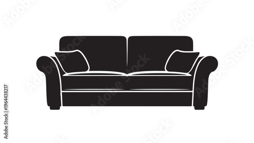 Sofa couch silhouette icon furniture vector