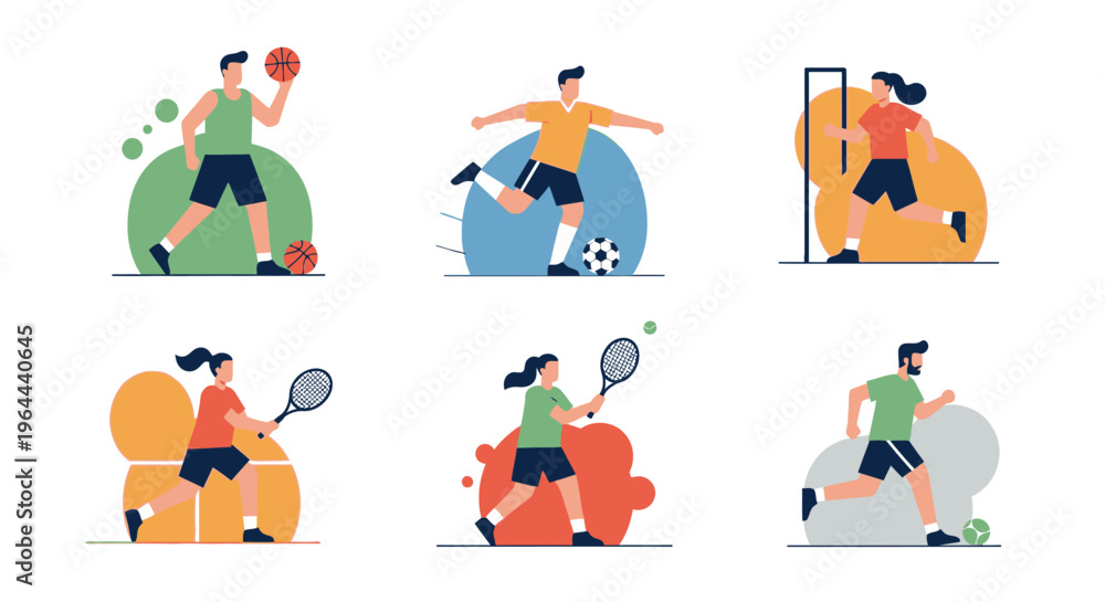 Fototapeta premium Diverse Athletes Engaged in Various Sports Activities.