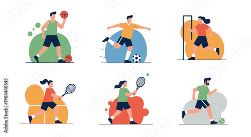 Diverse Athletes Engaged in Various Sports Activities.