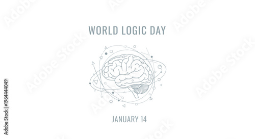 Brain Illustration for World Logic Day.
