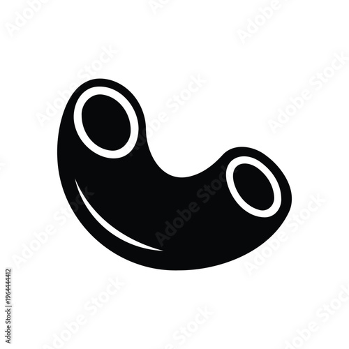 Italian macaroni silhouette vector flat design on white background.