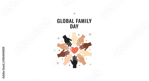 Diverse hands forming a heart shape.