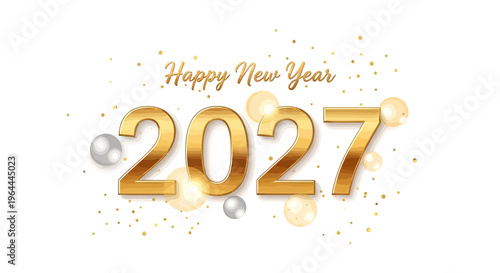 Golden 2027 New Year Number.