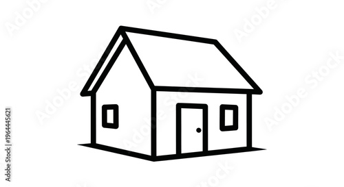 Simple Hand-Drawn House Outline Illustration on White Background.