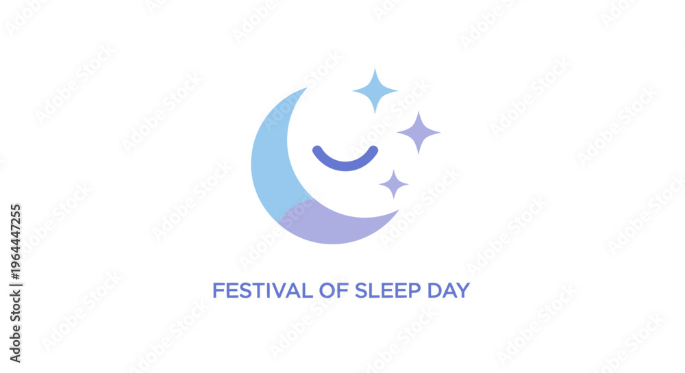 Fototapeta premium Smiling crescent moon with stars symbol.