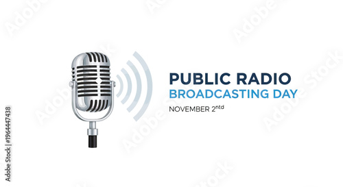 Vintage microphone for public radio broadcasting.