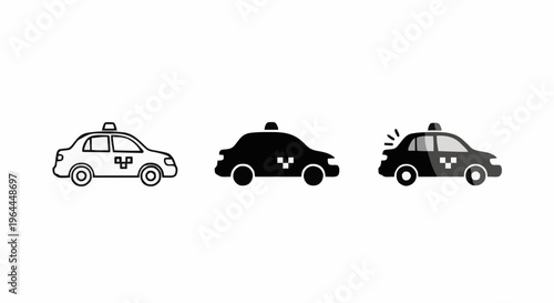 Simple Police Car Icons Set
