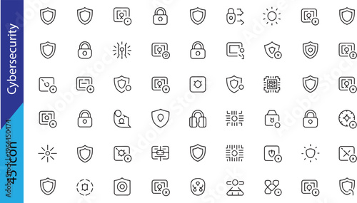 Digital Security and Encryption Icons Set