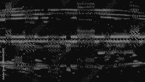 Black and White VHS Glitch Noise Texture Background