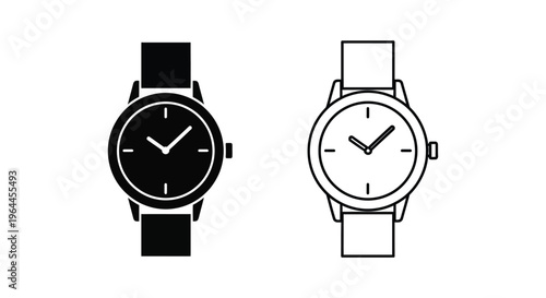 Watches black and white line art Vector