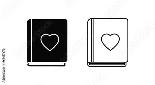 Heart books love reading Vector